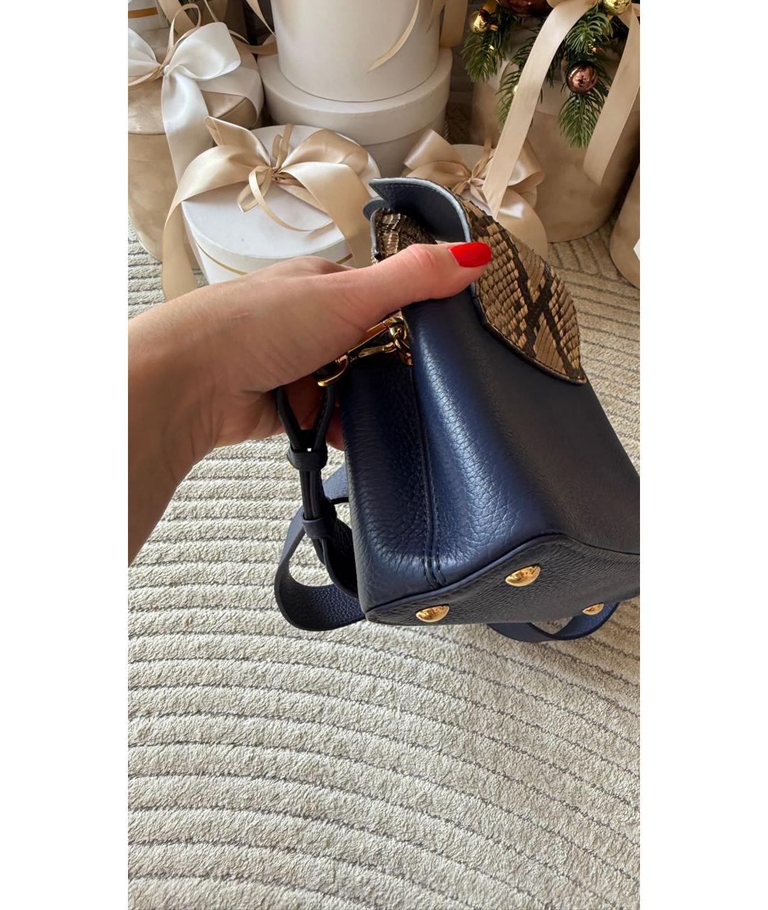 LOUIS VUITTON Синяя кожаная сумка через плечо, фото 8