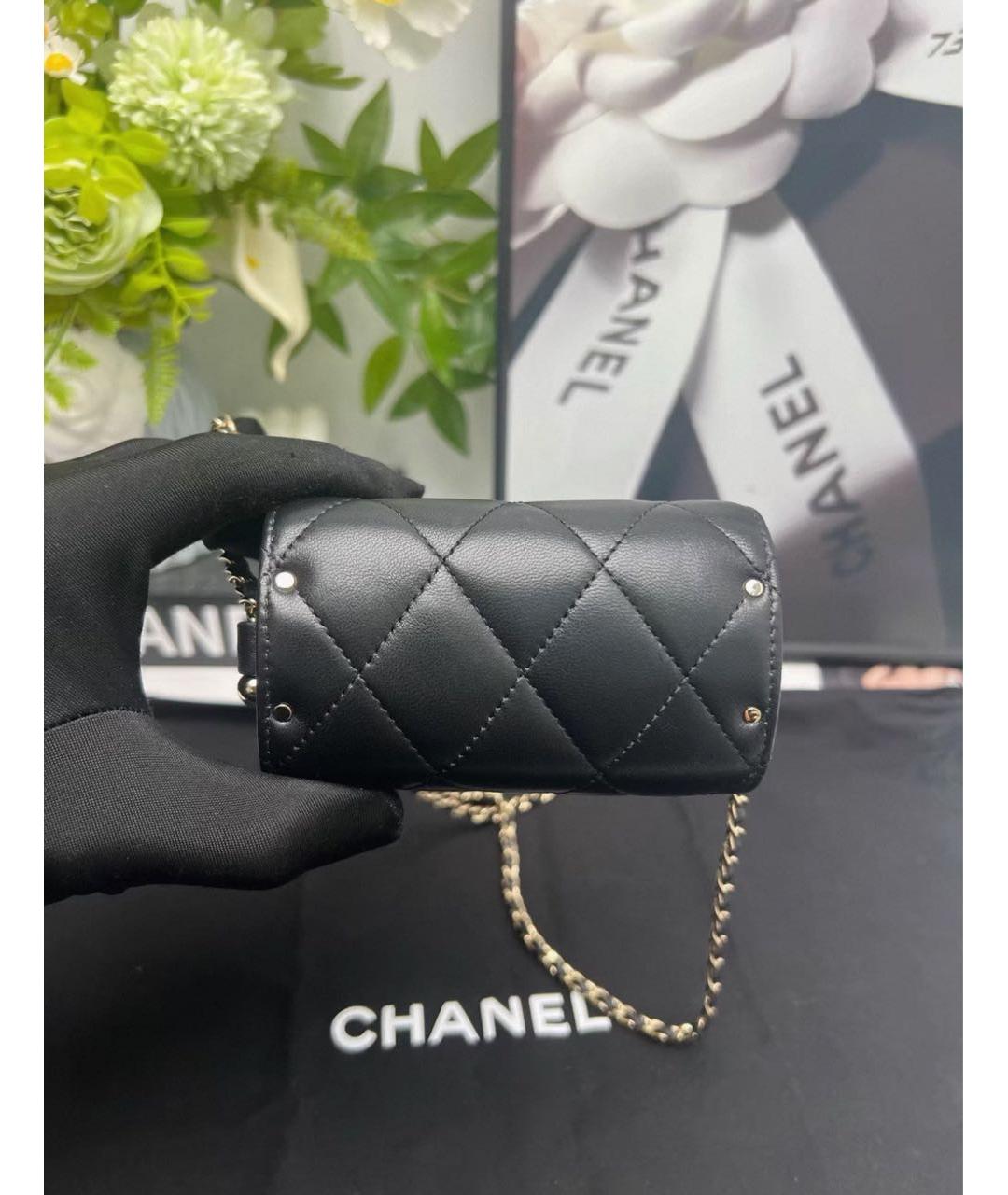 CHANEL Черная кожаная сумка через плечо, фото 3
