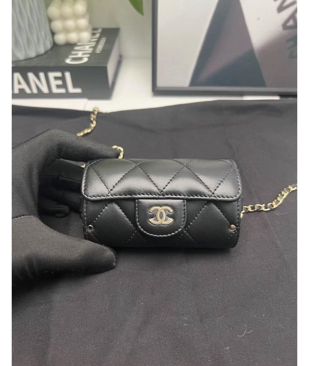 CHANEL Черная кожаная сумка через плечо, фото 2