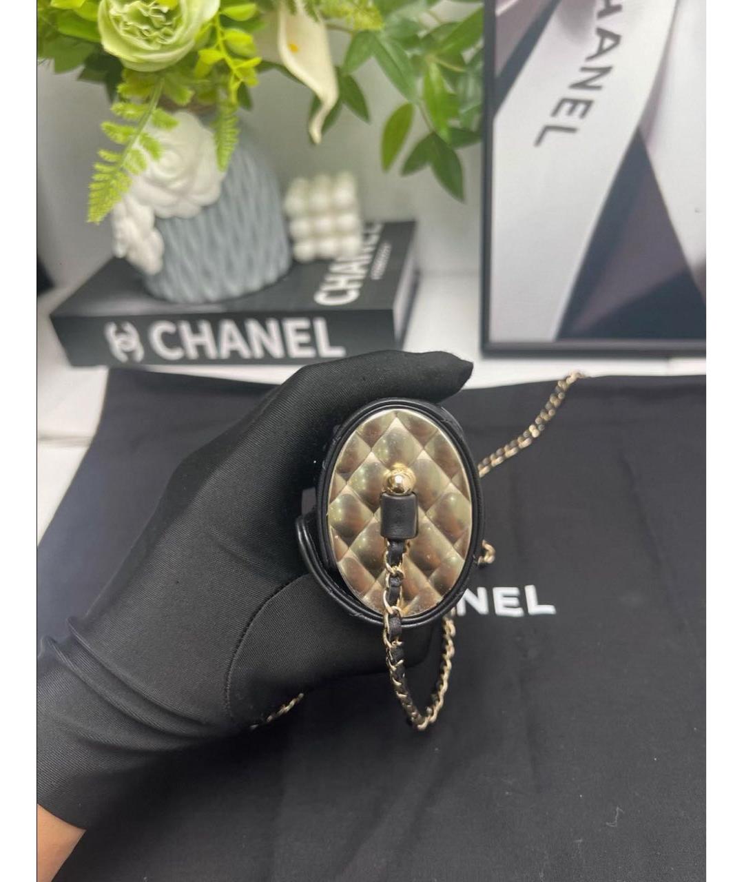 CHANEL Черная кожаная сумка через плечо, фото 7