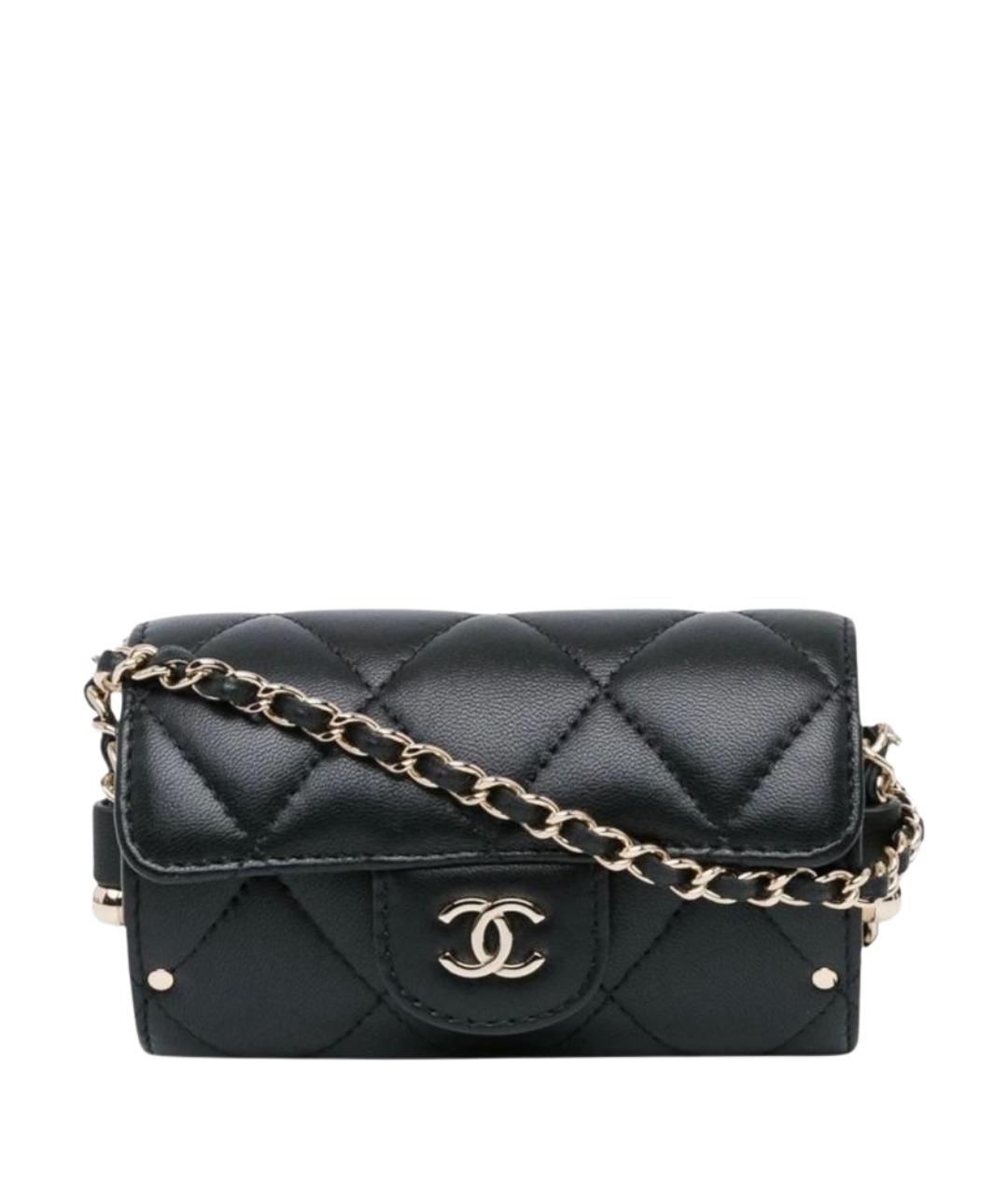 CHANEL Черная кожаная сумка через плечо, фото 1