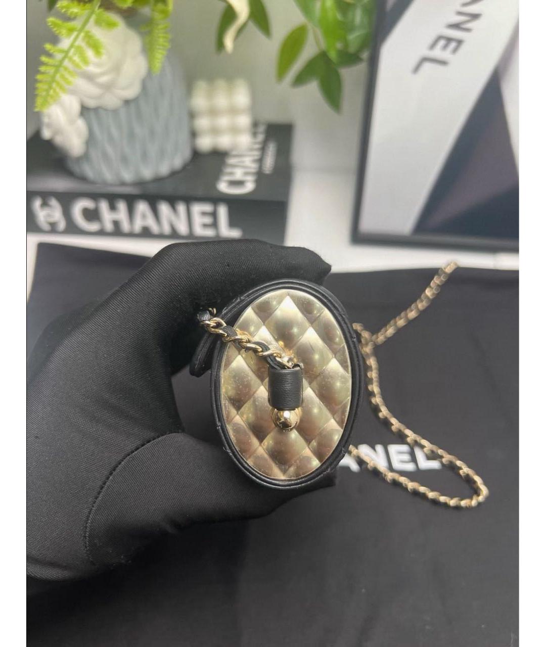 CHANEL Черная кожаная сумка через плечо, фото 6