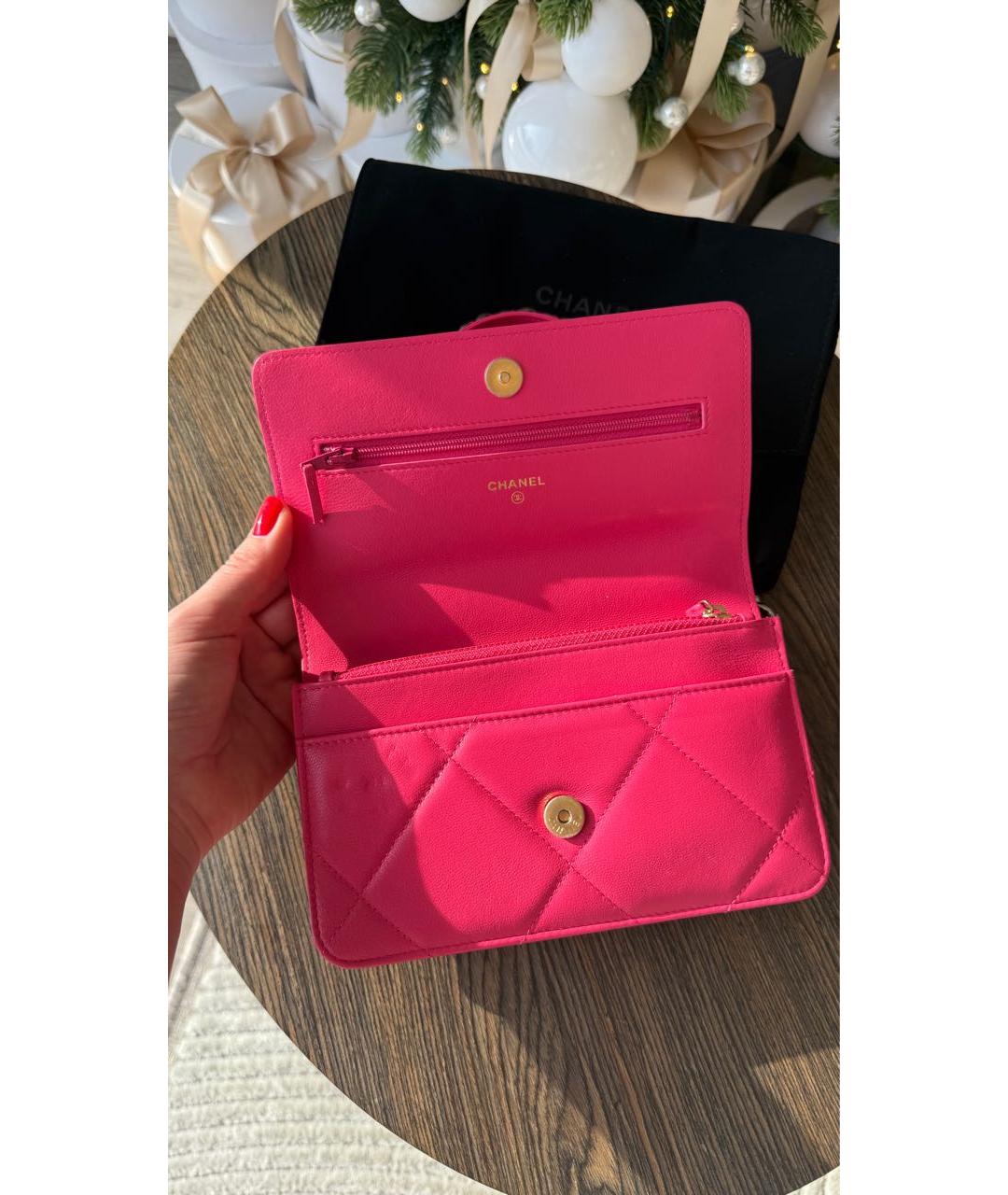 CHANEL Розовая кожаная сумка через плечо, фото 3