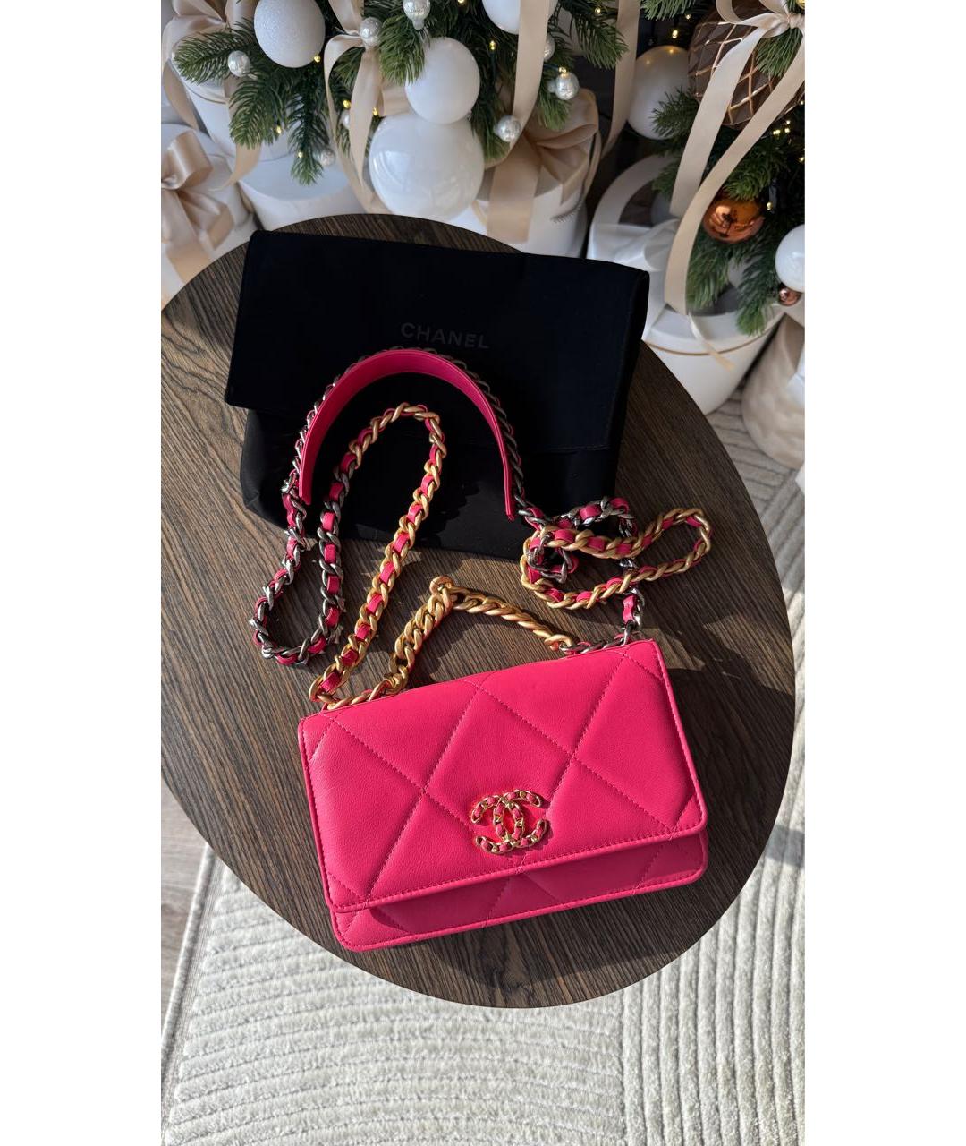 CHANEL Розовая кожаная сумка через плечо, фото 8