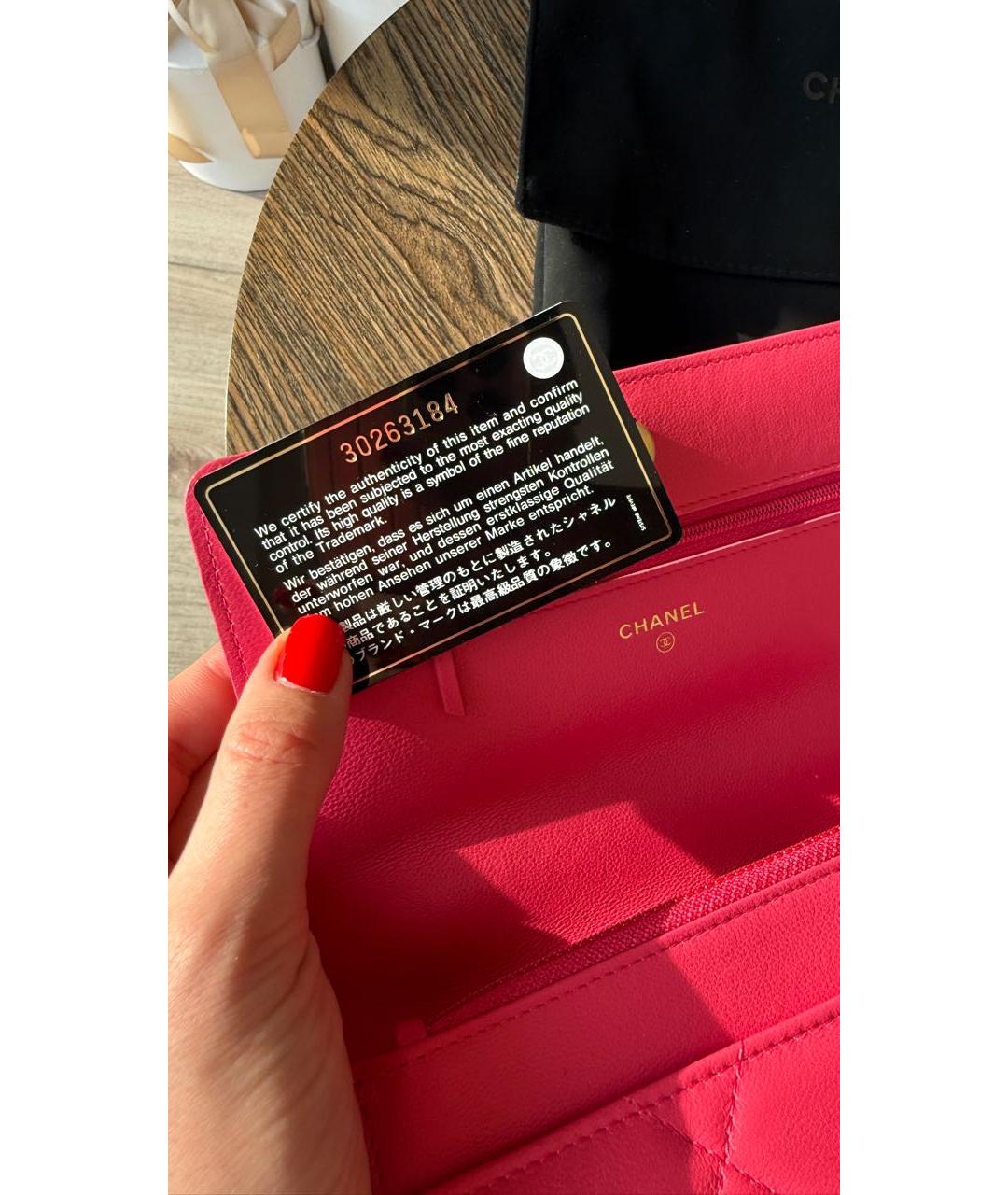 CHANEL Розовая кожаная сумка через плечо, фото 5