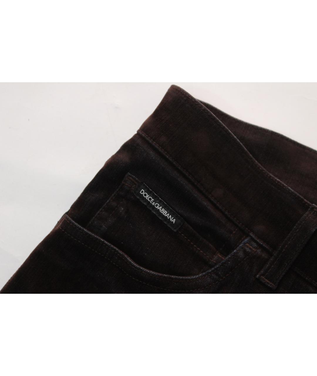 DOLCE&GABBANA Коричневые хлопко-эластановые джинсы скинни, фото 6