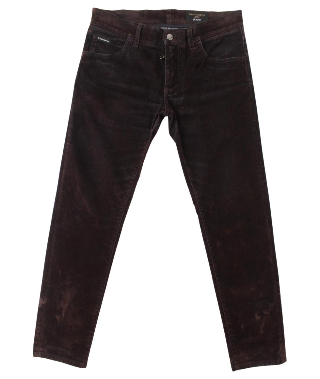 DOLCE&GABBANA Коричневые хлопко-эластановые джинсы скинни, фото 1