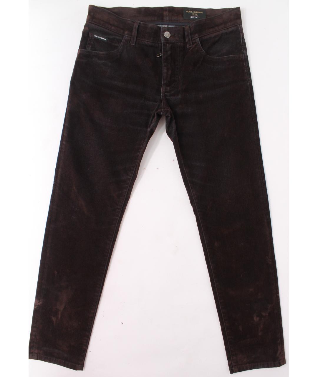 DOLCE&GABBANA Коричневые хлопко-эластановые джинсы скинни, фото 10