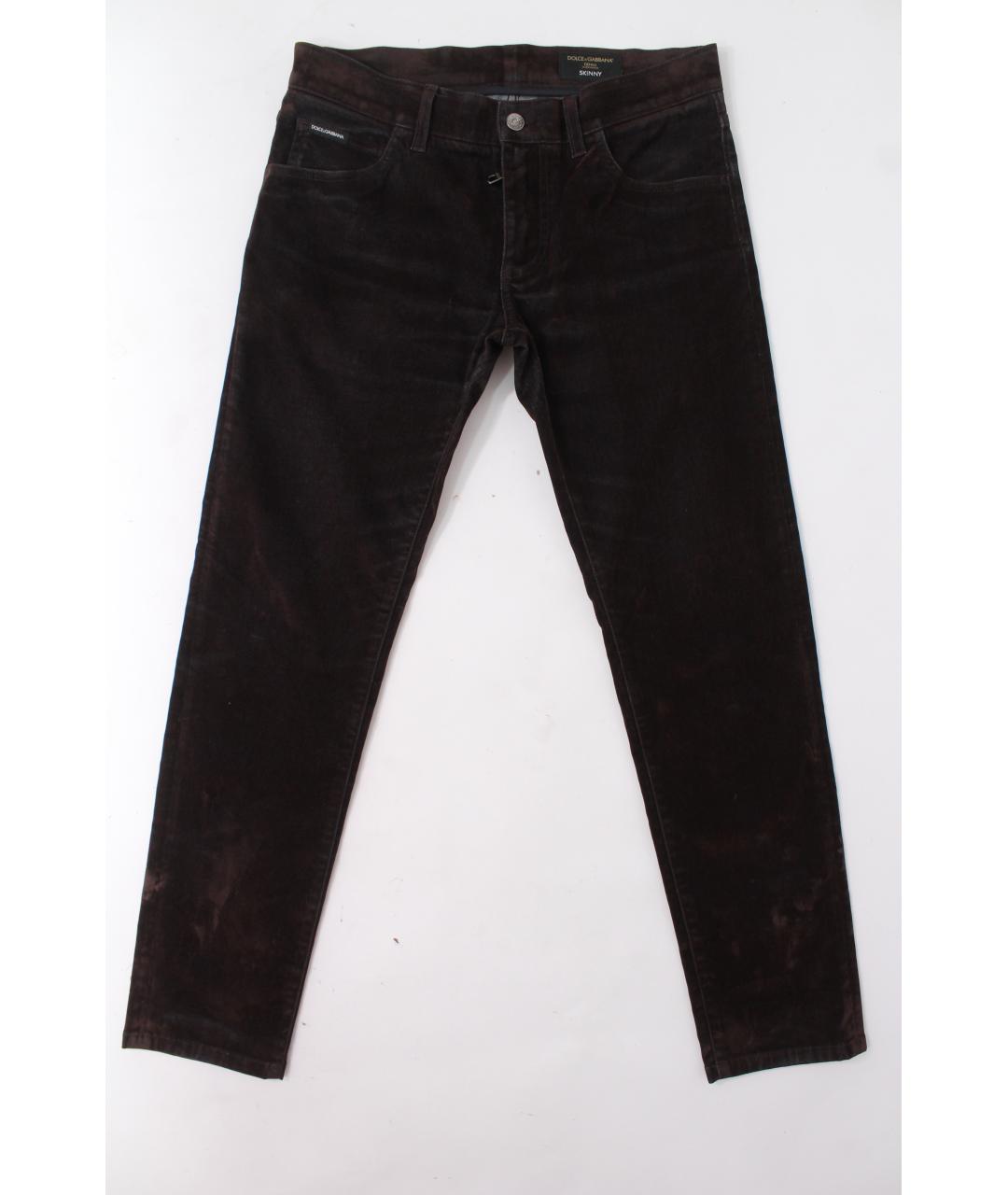 DOLCE&GABBANA Коричневые хлопко-эластановые джинсы скинни, фото 2