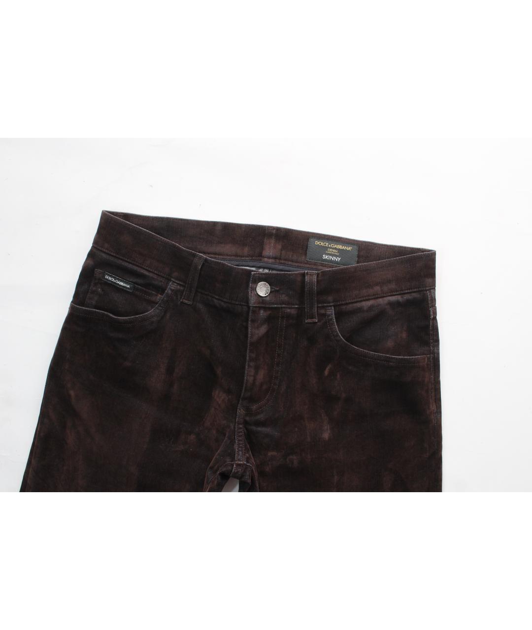 DOLCE&GABBANA Коричневые хлопко-эластановые джинсы скинни, фото 4