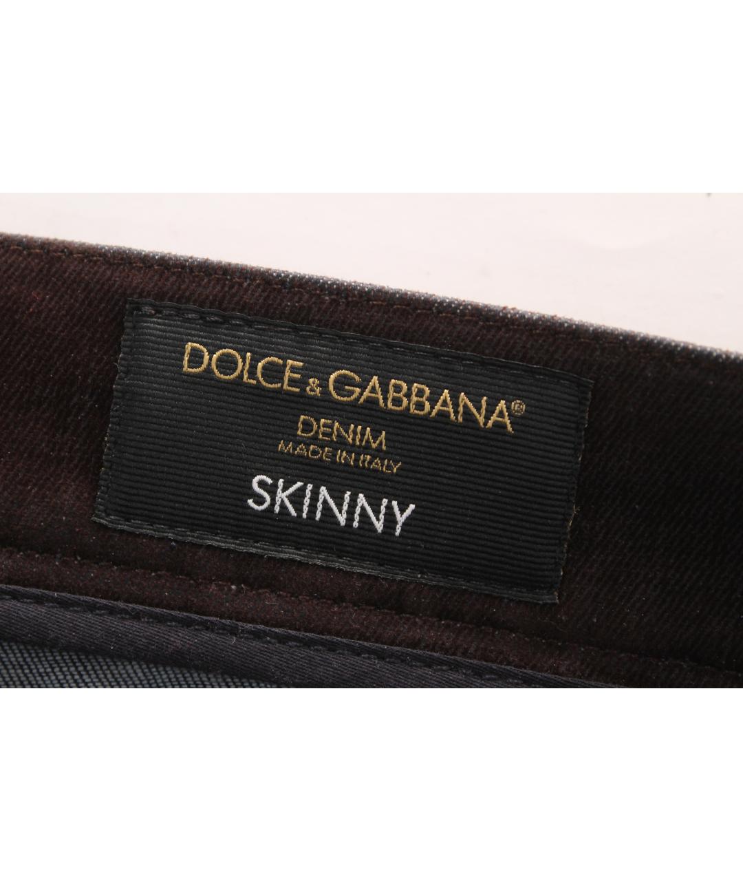 DOLCE&GABBANA Коричневые хлопко-эластановые джинсы скинни, фото 8