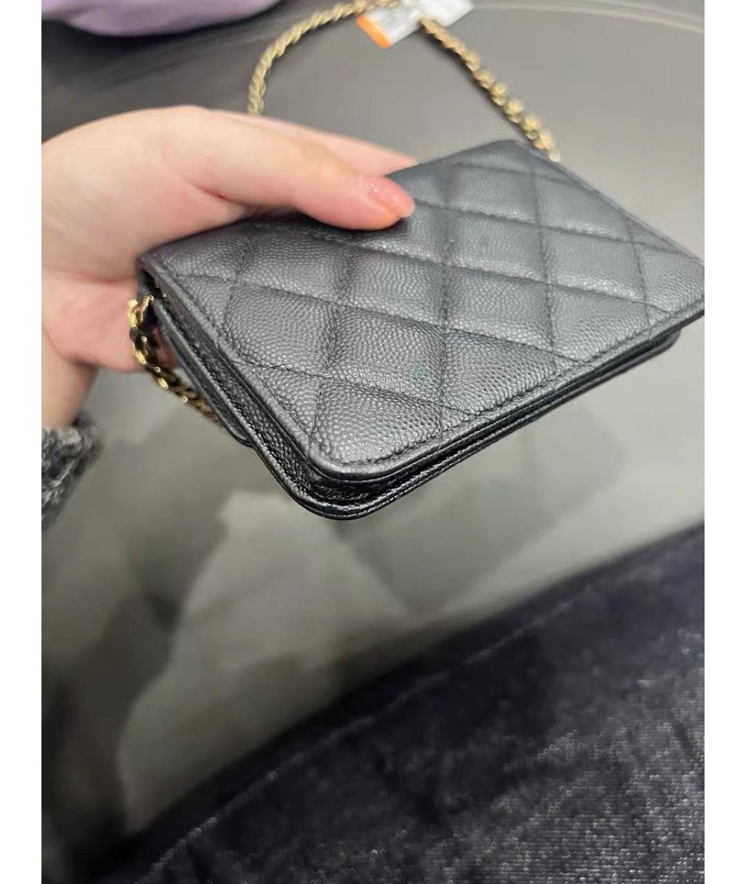 CHANEL Черная кожаная сумка через плечо, фото 6