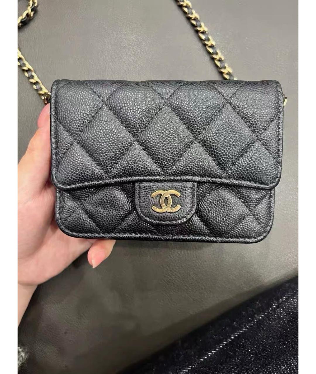 CHANEL Черная кожаная сумка через плечо, фото 2