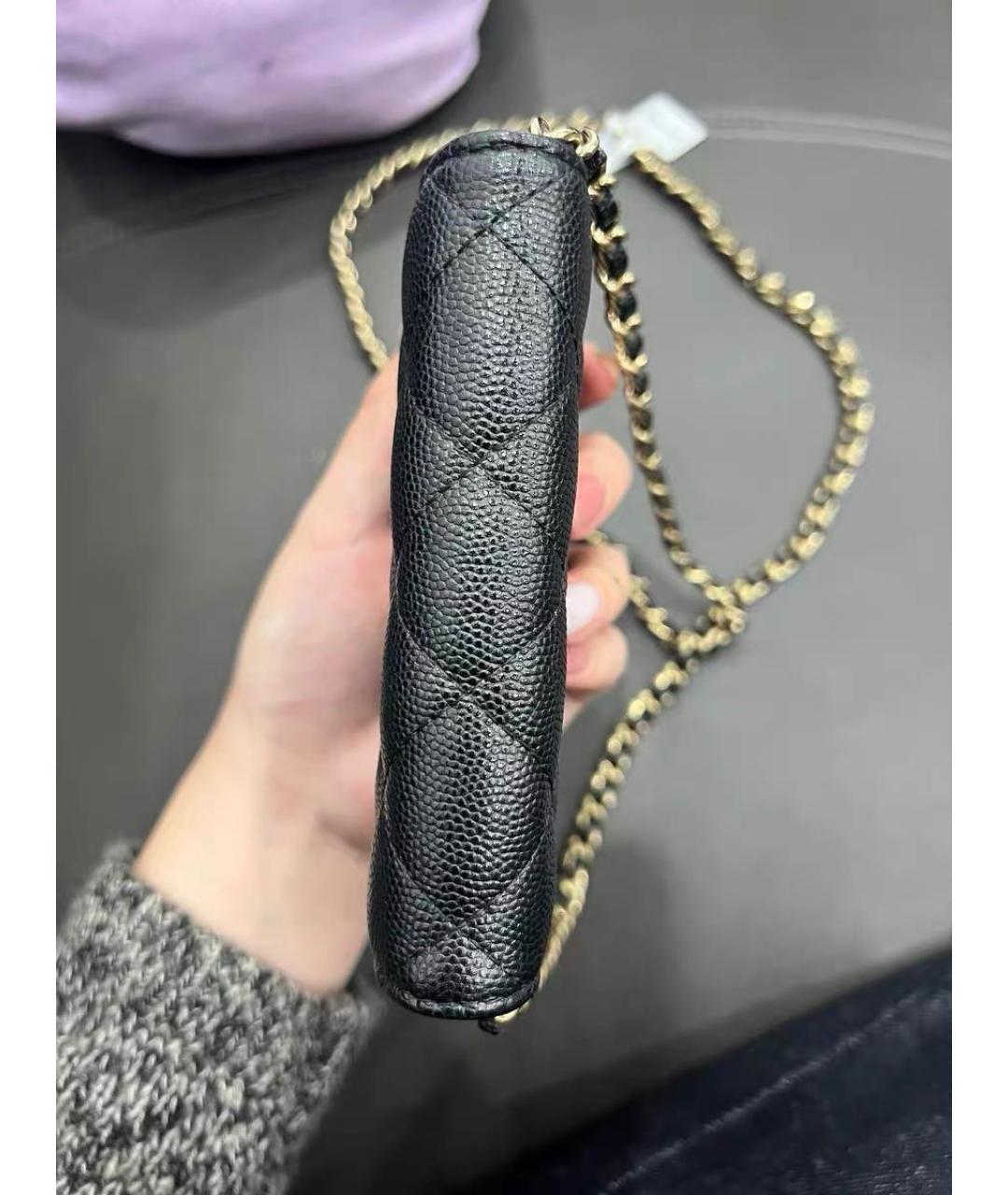 CHANEL Черная кожаная сумка через плечо, фото 5