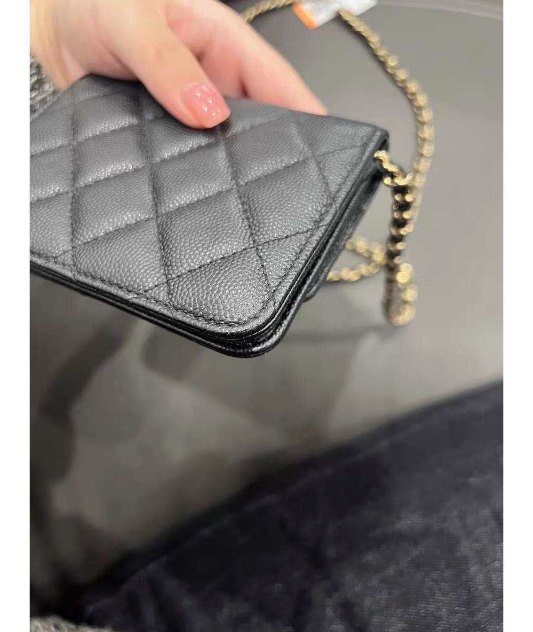 CHANEL Черная кожаная сумка через плечо, фото 7