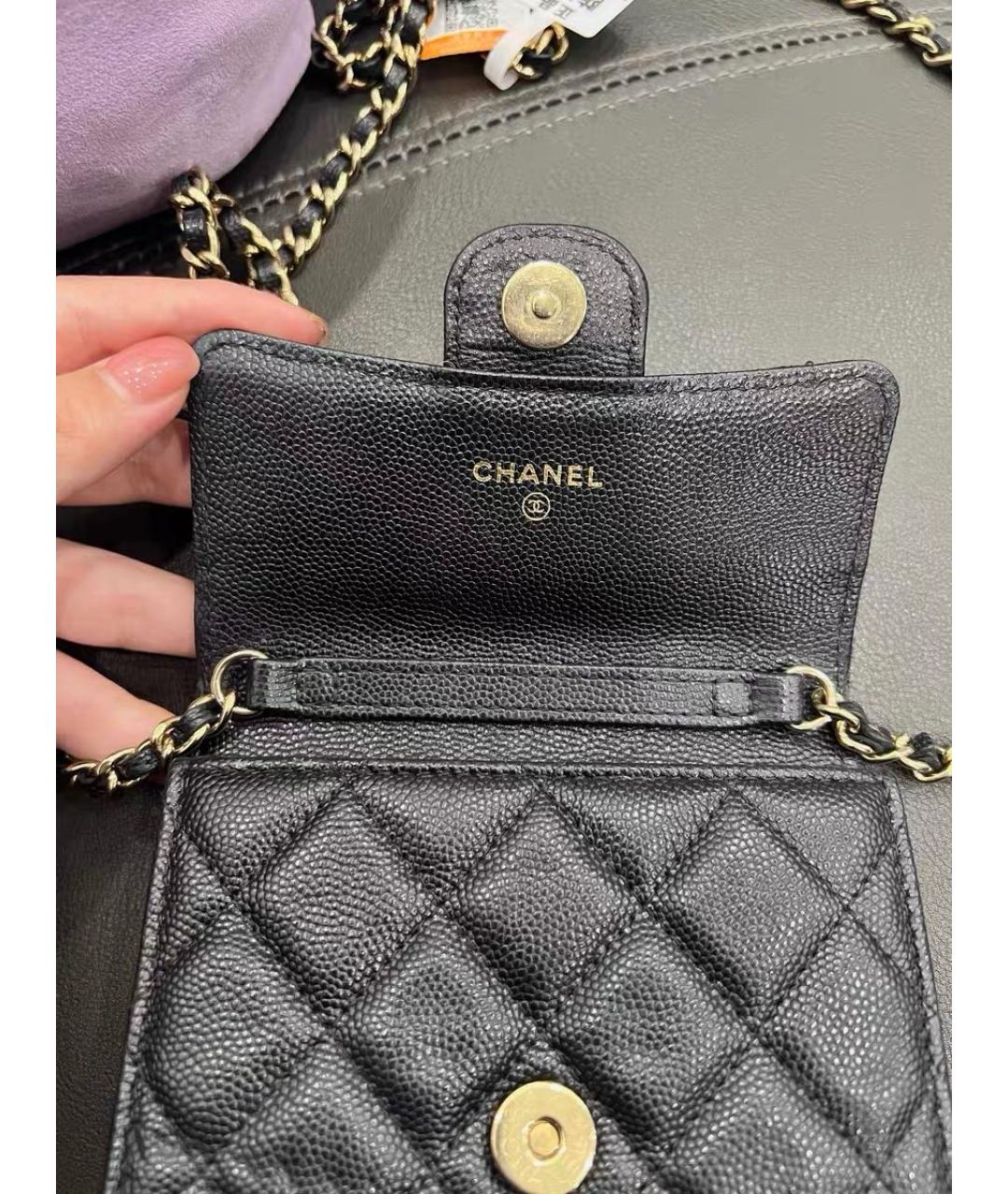 CHANEL Черная кожаная сумка через плечо, фото 4