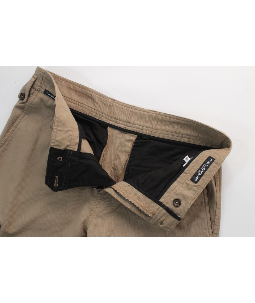 DOLCE&GABBANA Бежевые хлопковые повседневные брюки, фото 8