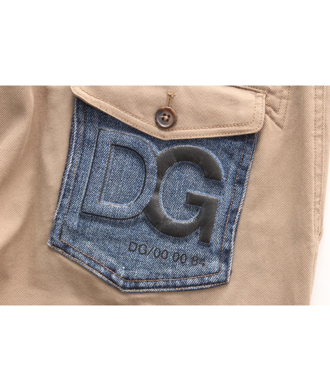 DOLCE&GABBANA Бежевые хлопковые повседневные брюки, фото 6