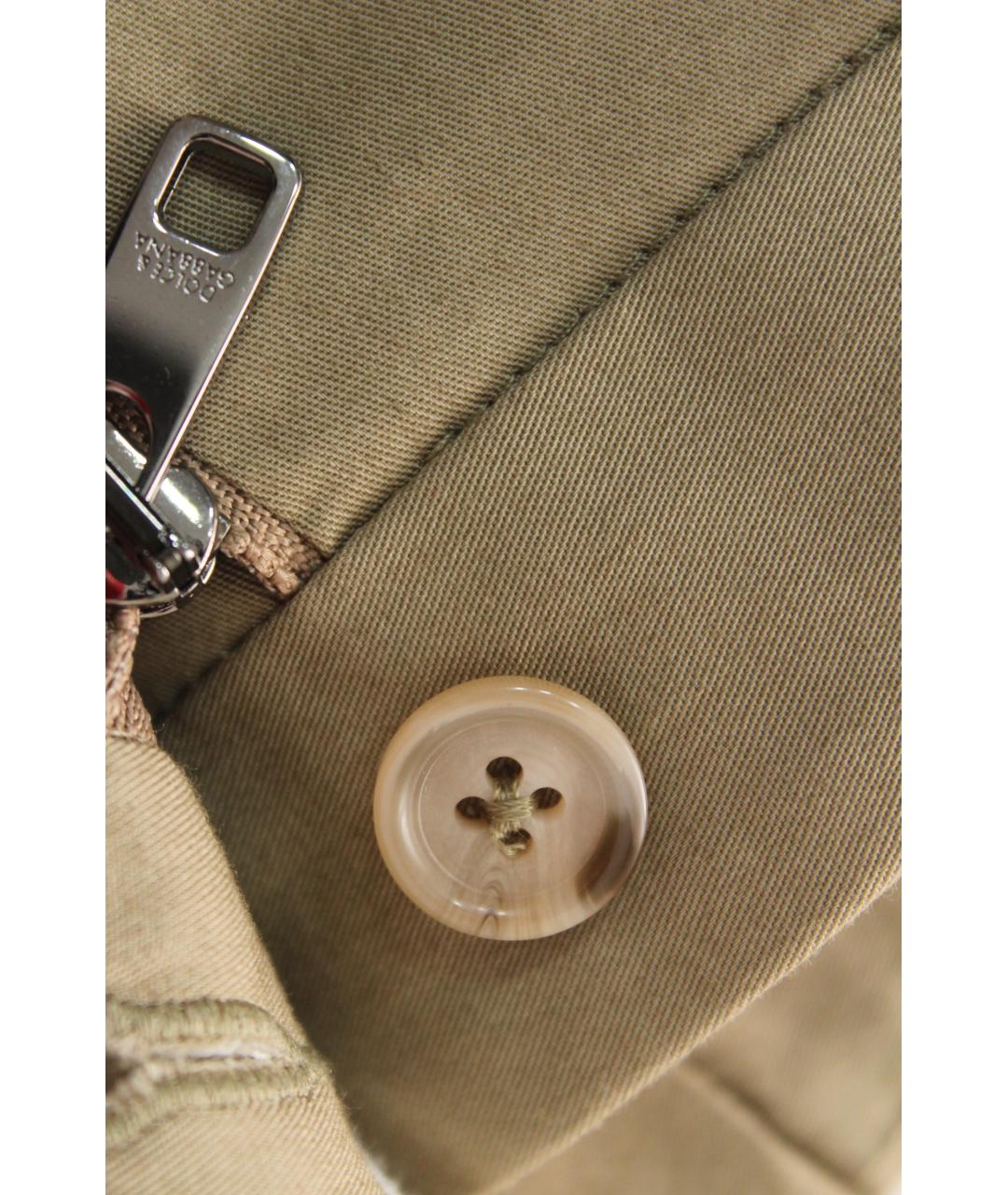 DOLCE&GABBANA Бежевые хлопковые классические брюки, фото 9