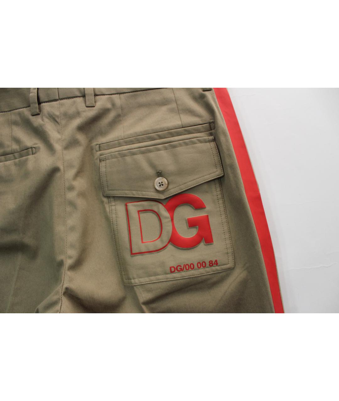 DOLCE&GABBANA Бежевые хлопковые классические брюки, фото 6