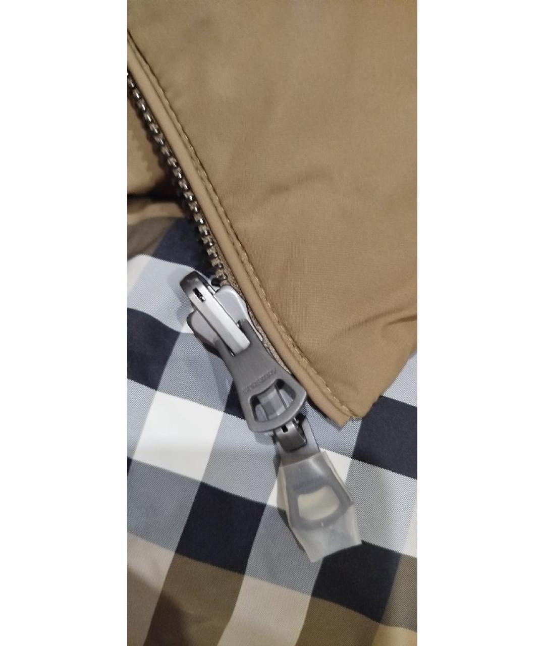 BURBERRY Бежевый полиамидовый пуховик, фото 4