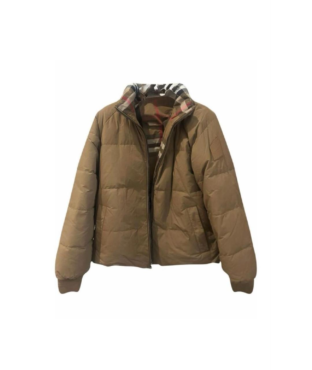 BURBERRY Бежевый полиамидовый пуховик, фото 2