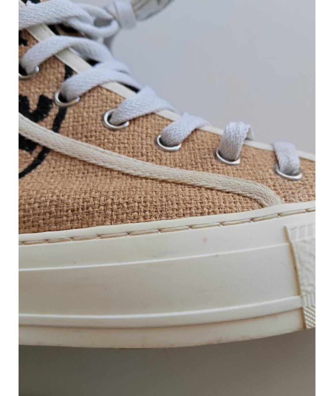 CHRISTIAN DIOR Горчичные текстильные кеды, фото 9