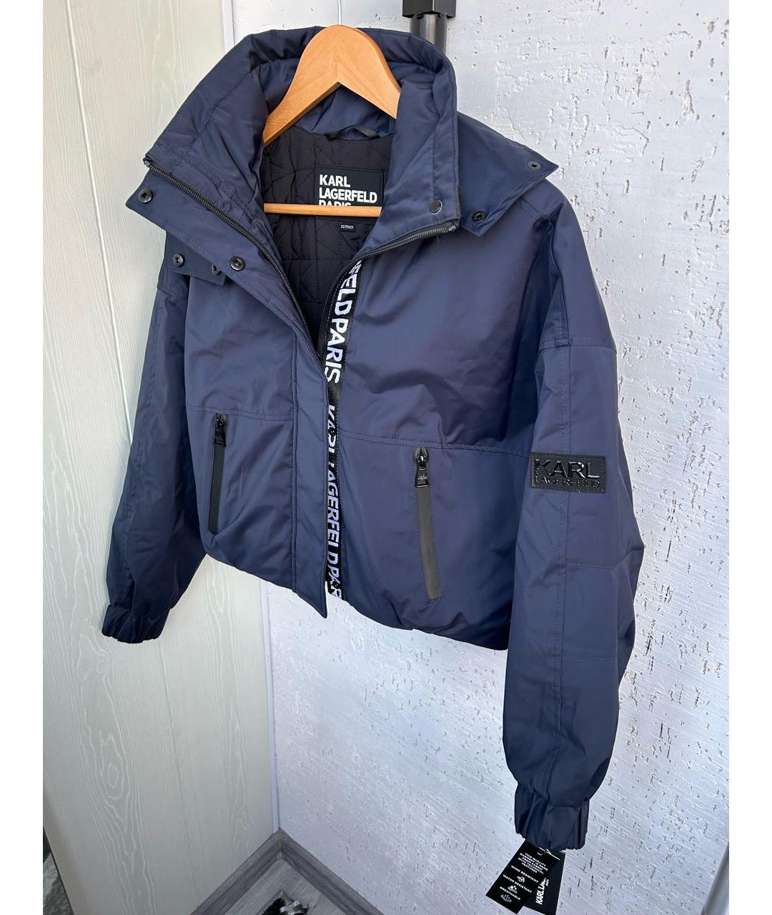 KARL LAGERFELD Темно-синяя полиэстеровая куртка, фото 9