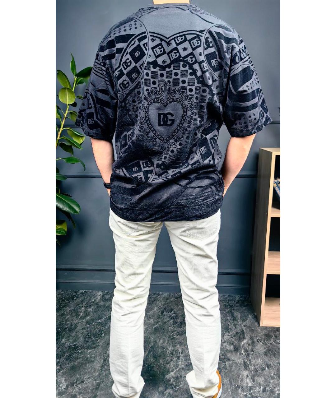 DOLCE&GABBANA Черная хлопковая футболка, фото 6