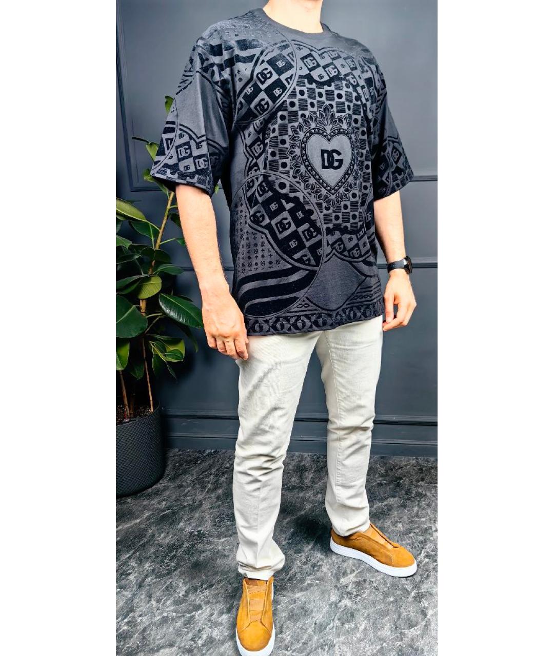 DOLCE&GABBANA Черная хлопковая футболка, фото 4