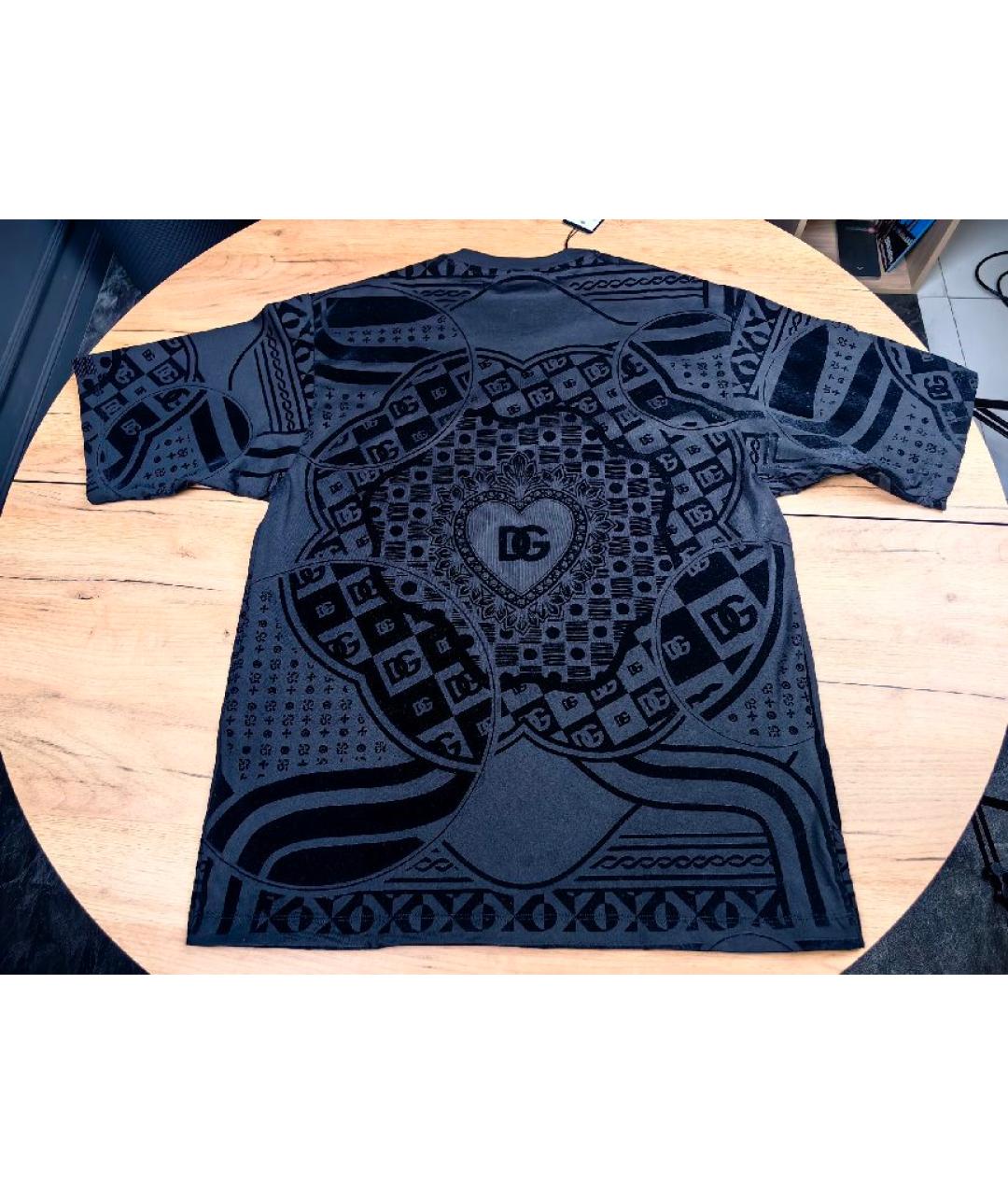 DOLCE&GABBANA Черная хлопковая футболка, фото 2