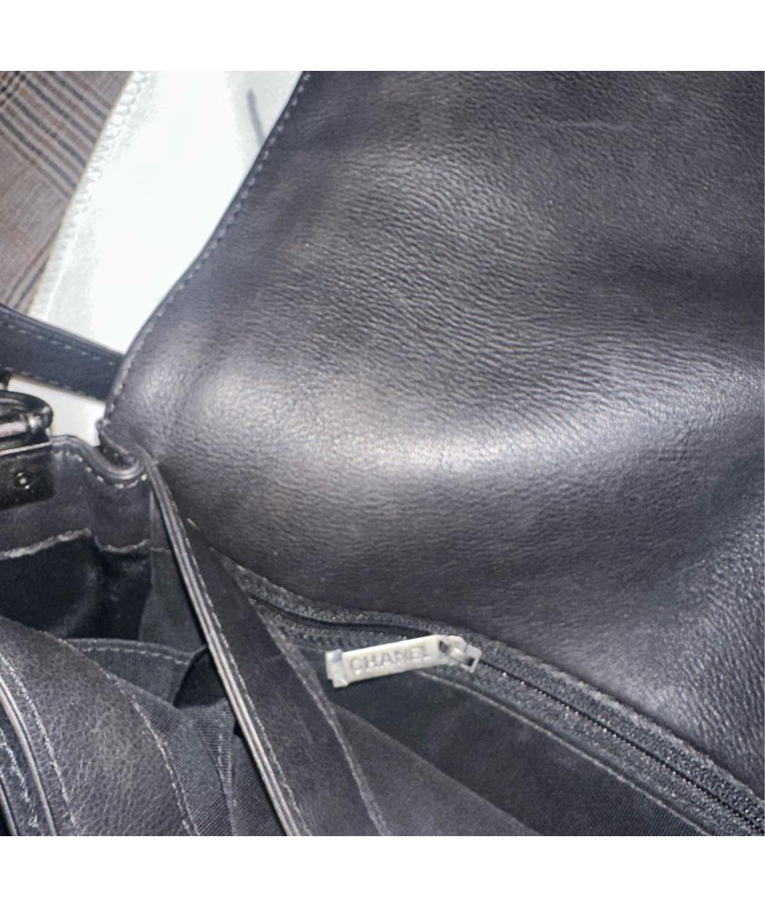 CHANEL Черная кожаная сумка через плечо, фото 7
