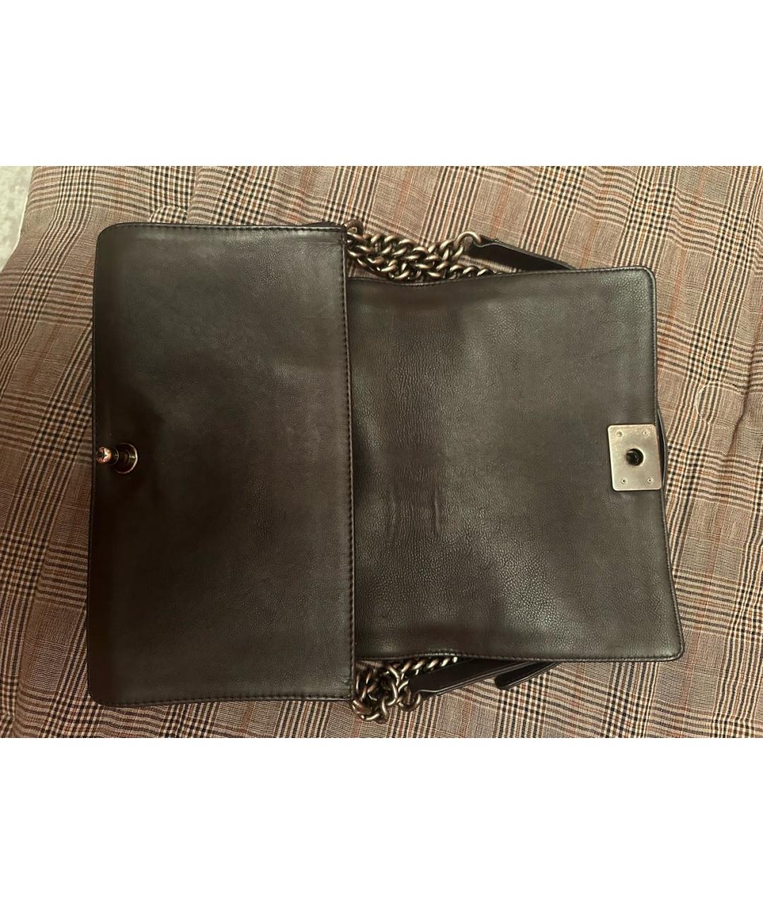 CHANEL Черная кожаная сумка через плечо, фото 6