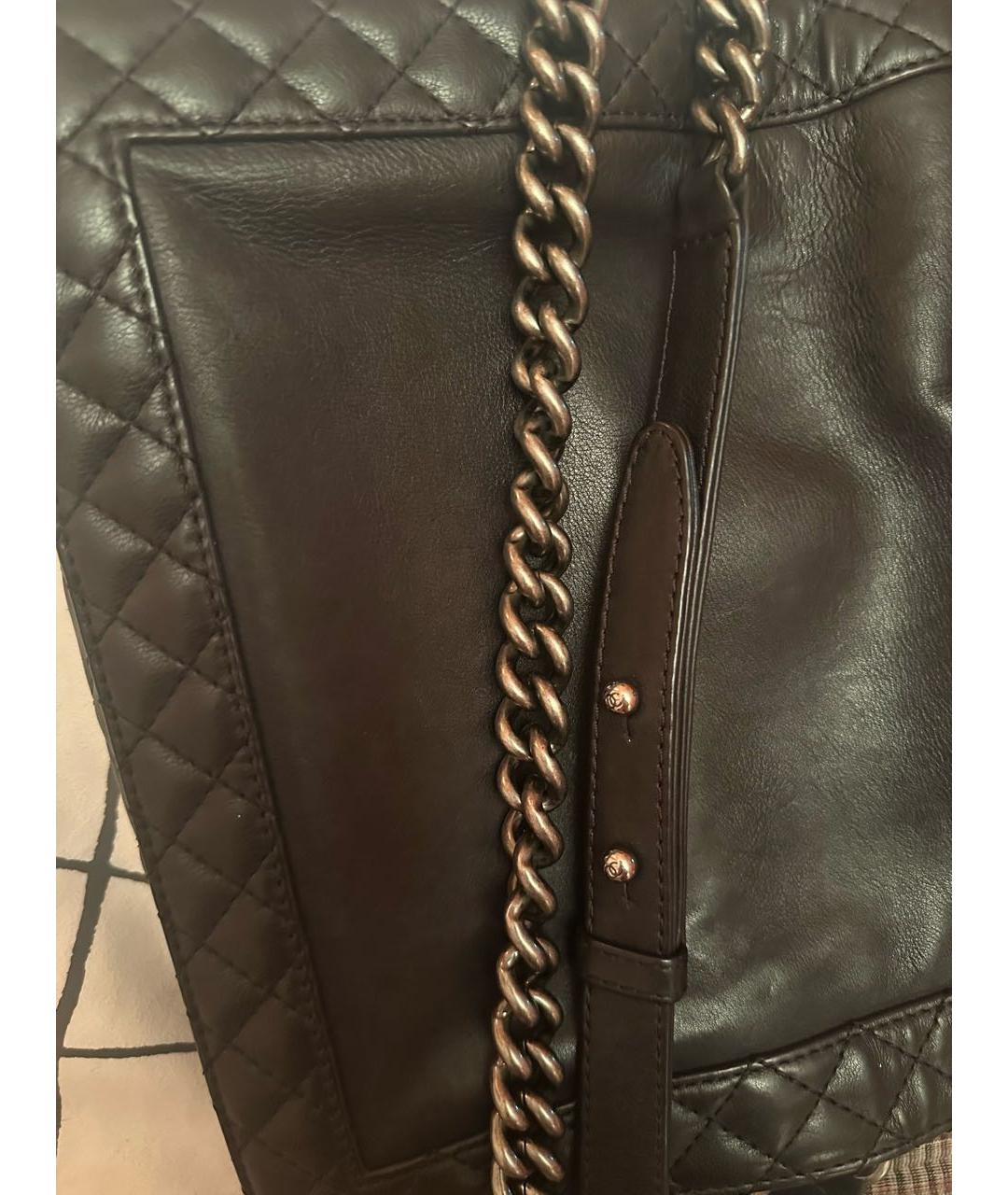 CHANEL Черная кожаная сумка через плечо, фото 8