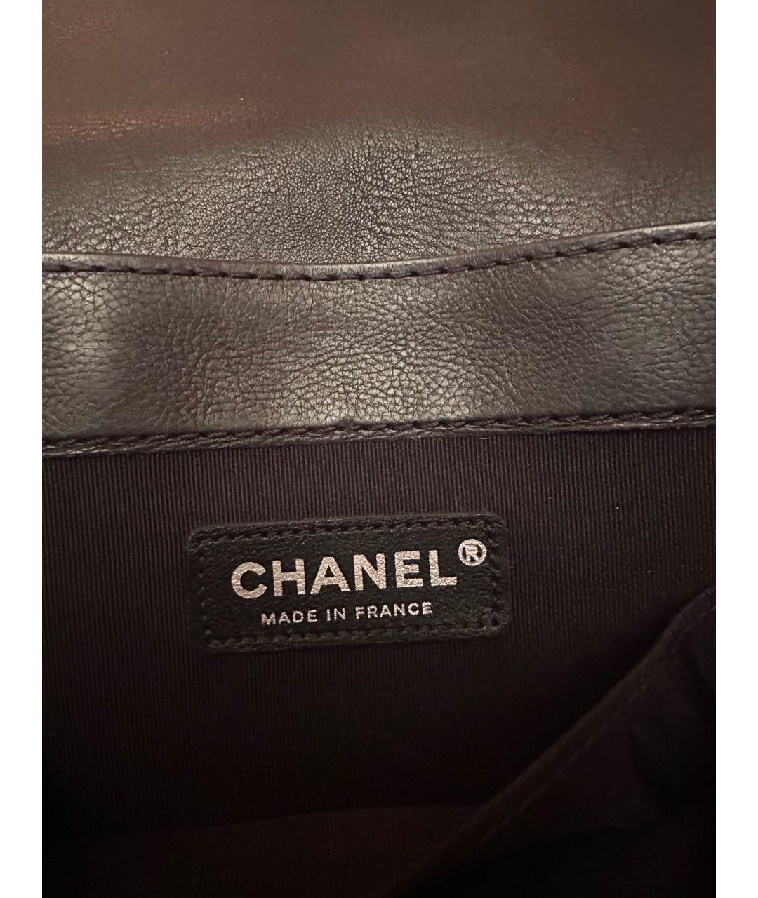 CHANEL Черная кожаная сумка через плечо, фото 4