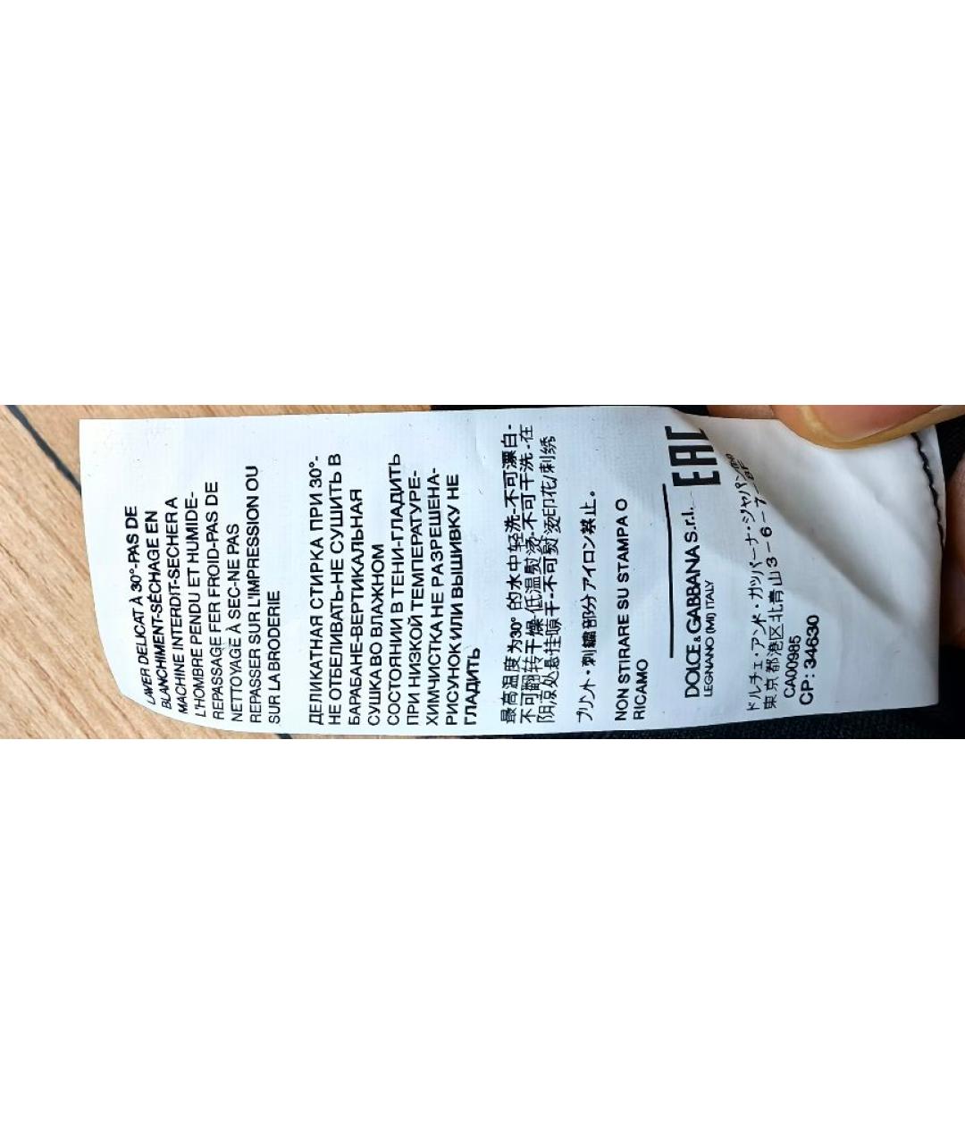 DOLCE&GABBANA Черная хлопковая футболка, фото 7