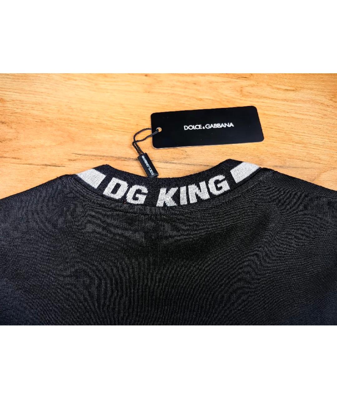 DOLCE&GABBANA Черная хлопковая футболка, фото 5