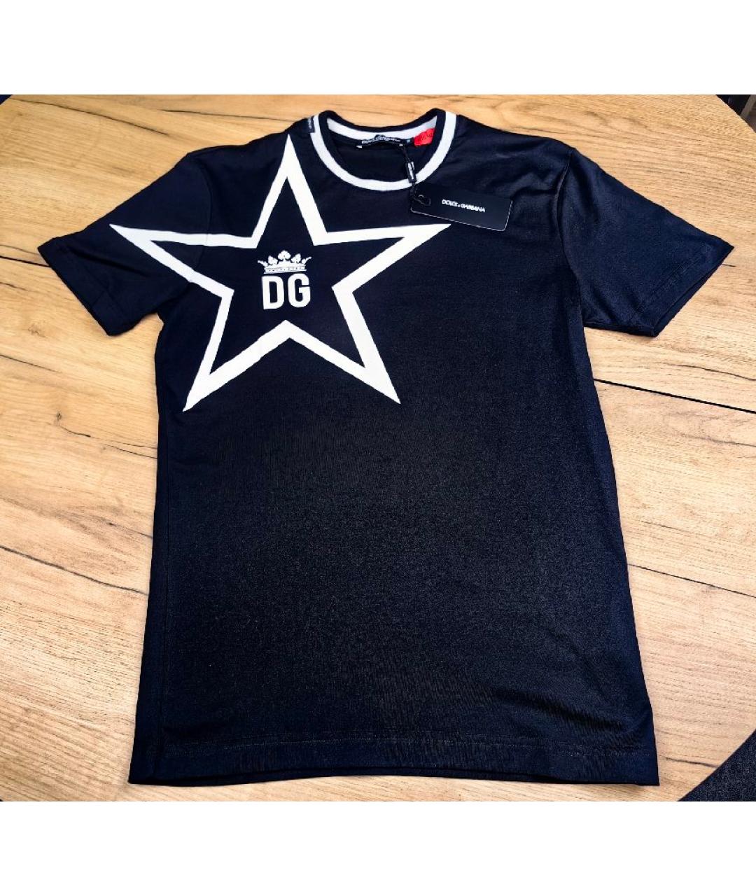 DOLCE&GABBANA Черная хлопковая футболка, фото 8