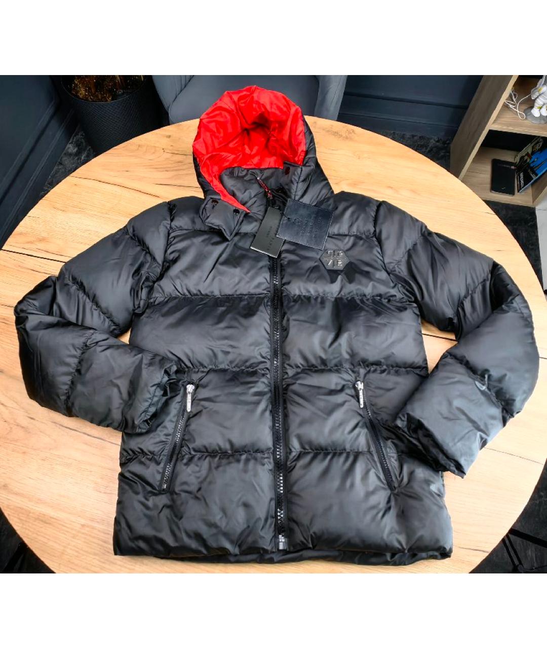PHILIPP PLEIN Черный полиэстеровый пуховик, фото 8