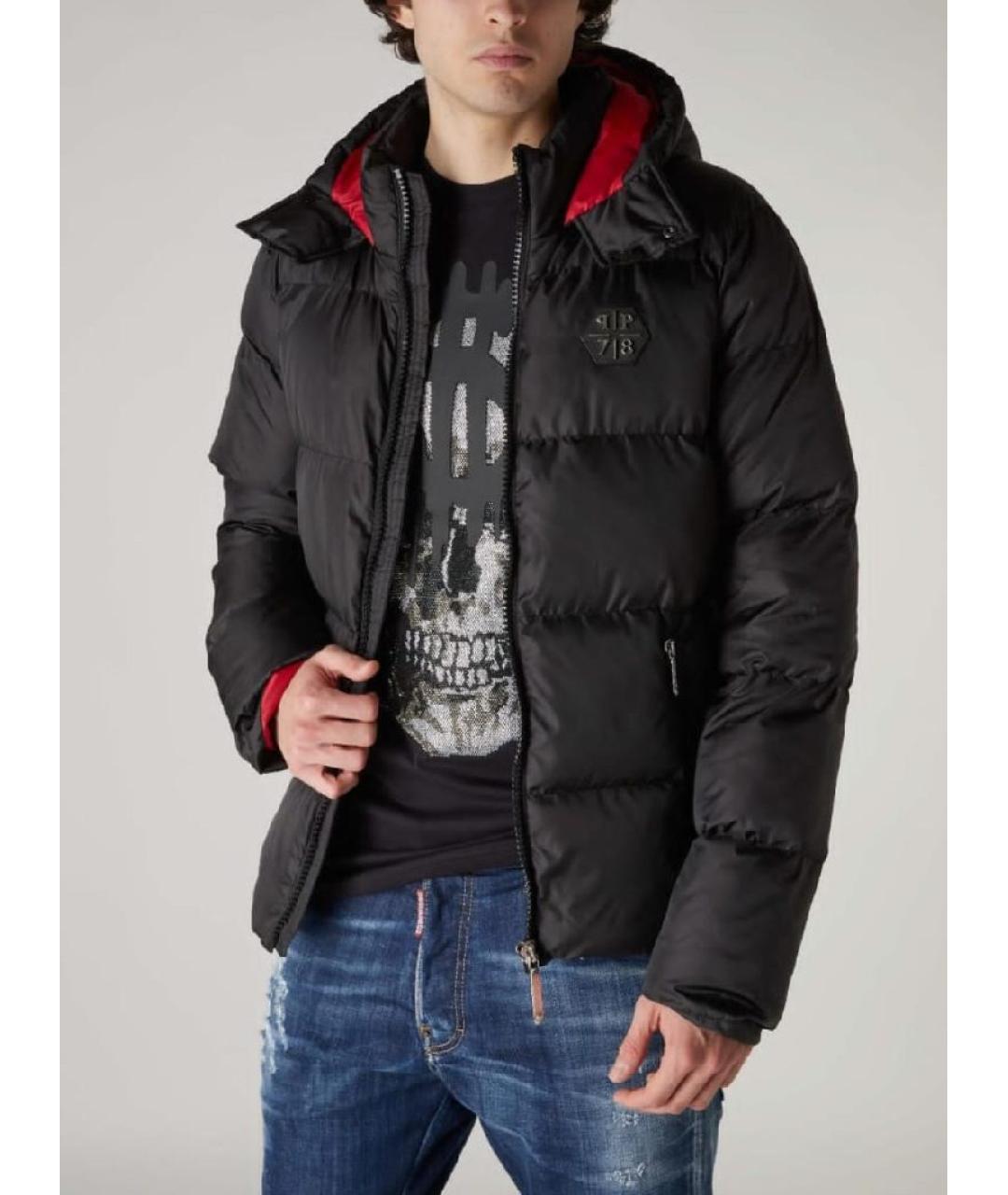 PHILIPP PLEIN Черный полиэстеровый пуховик, фото 7