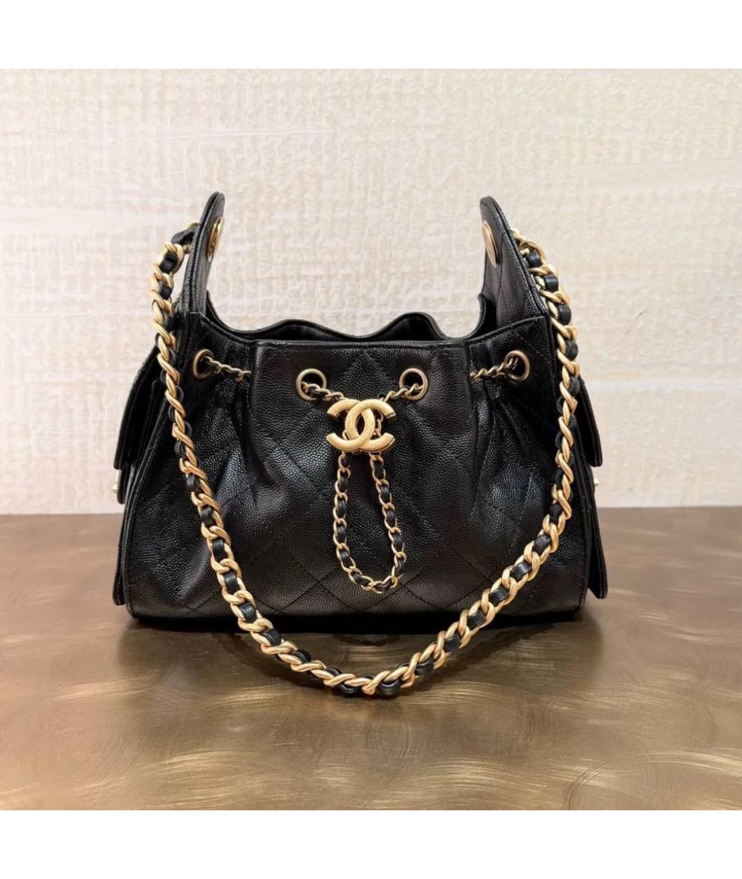 CHANEL Черная кожаная сумка через плечо, фото 4