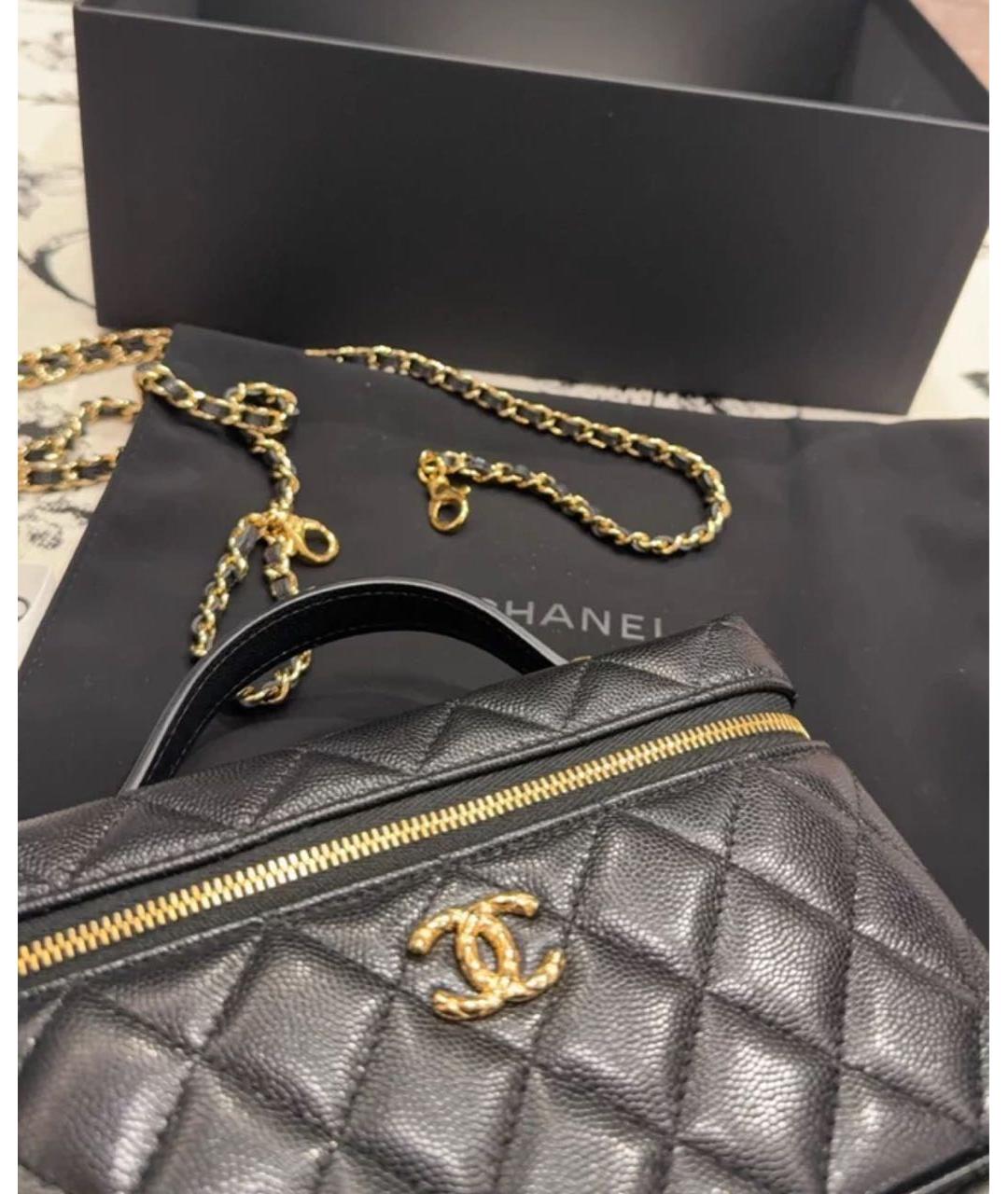 CHANEL Черная кожаная сумка через плечо, фото 2