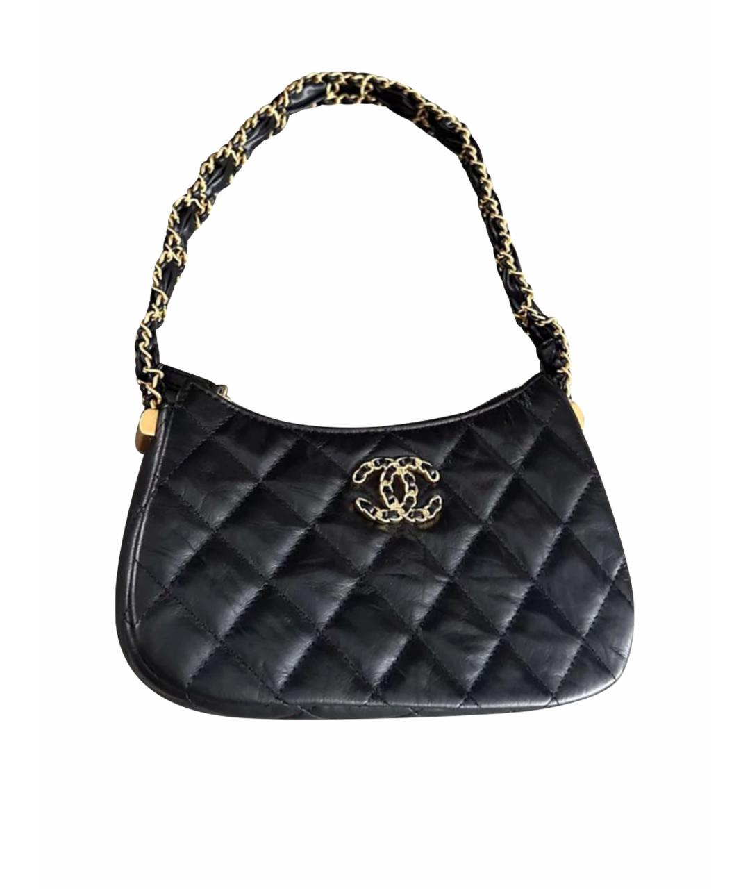 CHANEL Черная кожаная сумка через плечо, фото 1