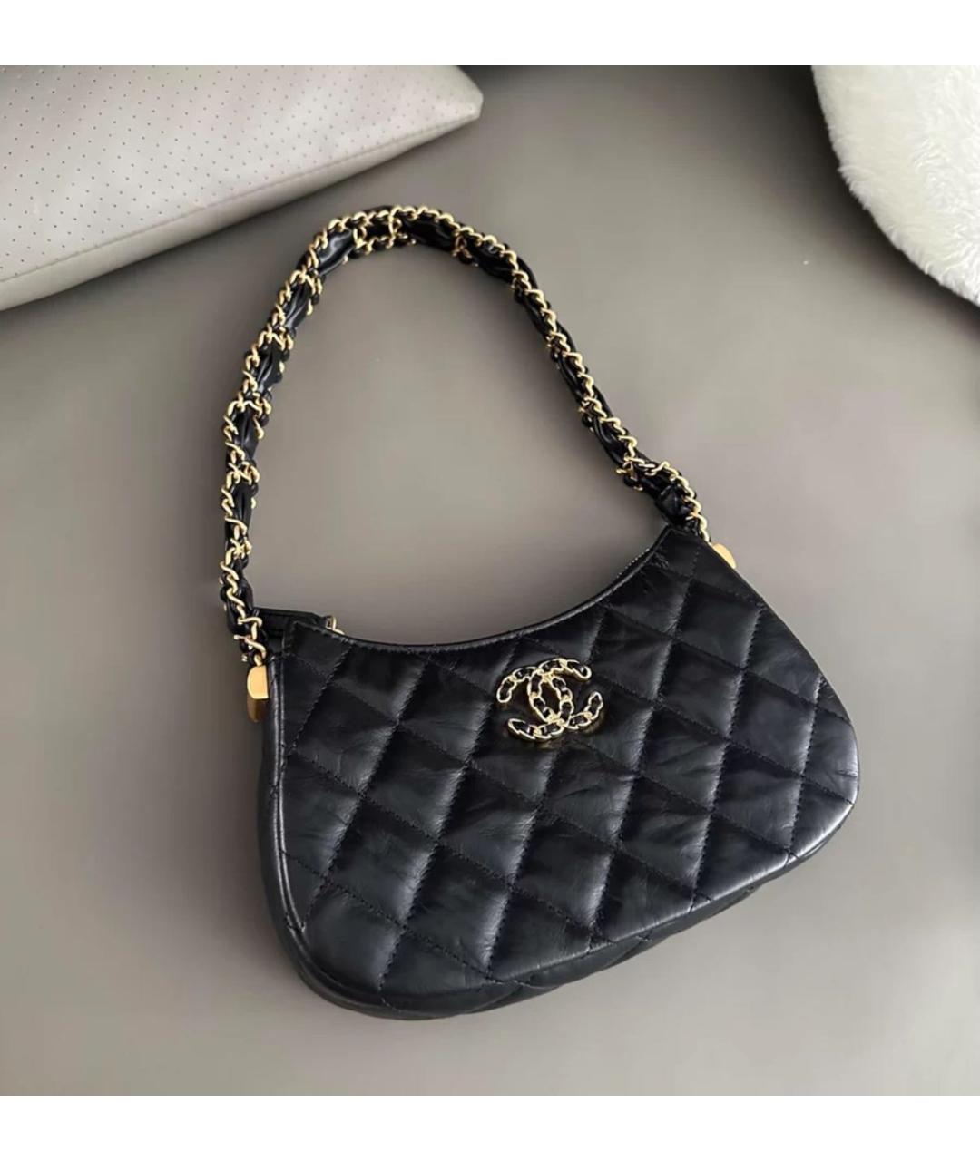 CHANEL Черная кожаная сумка через плечо, фото 4