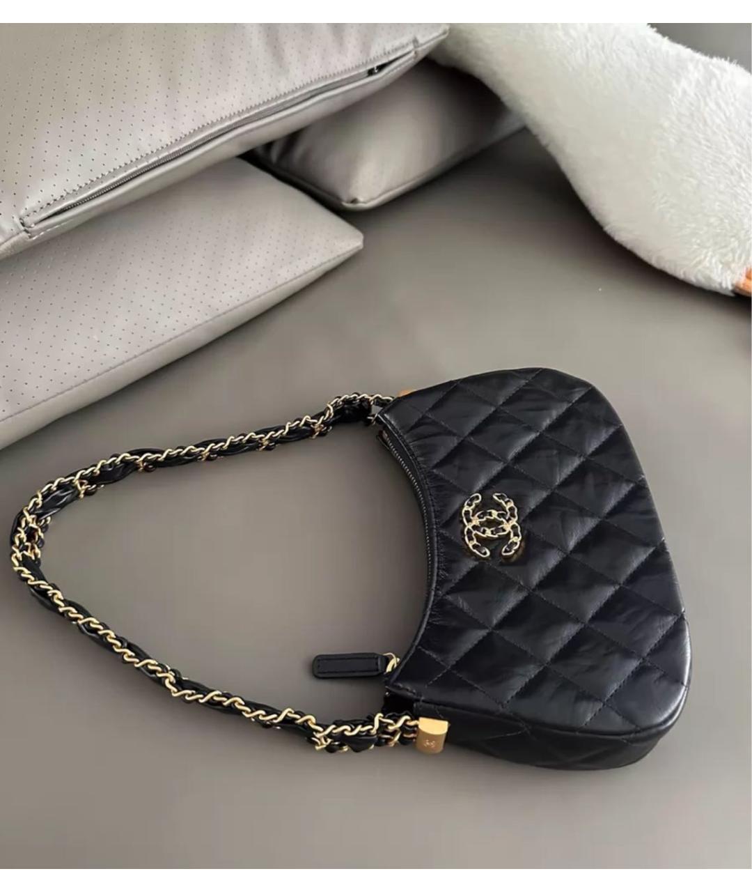 CHANEL Черная кожаная сумка через плечо, фото 2