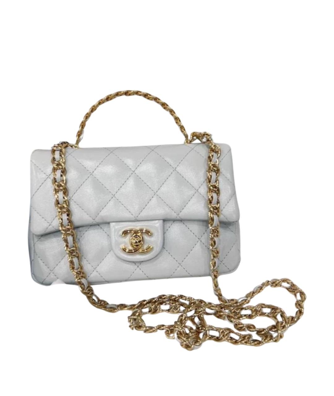 CHANEL Белая кожаная сумка через плечо, фото 1