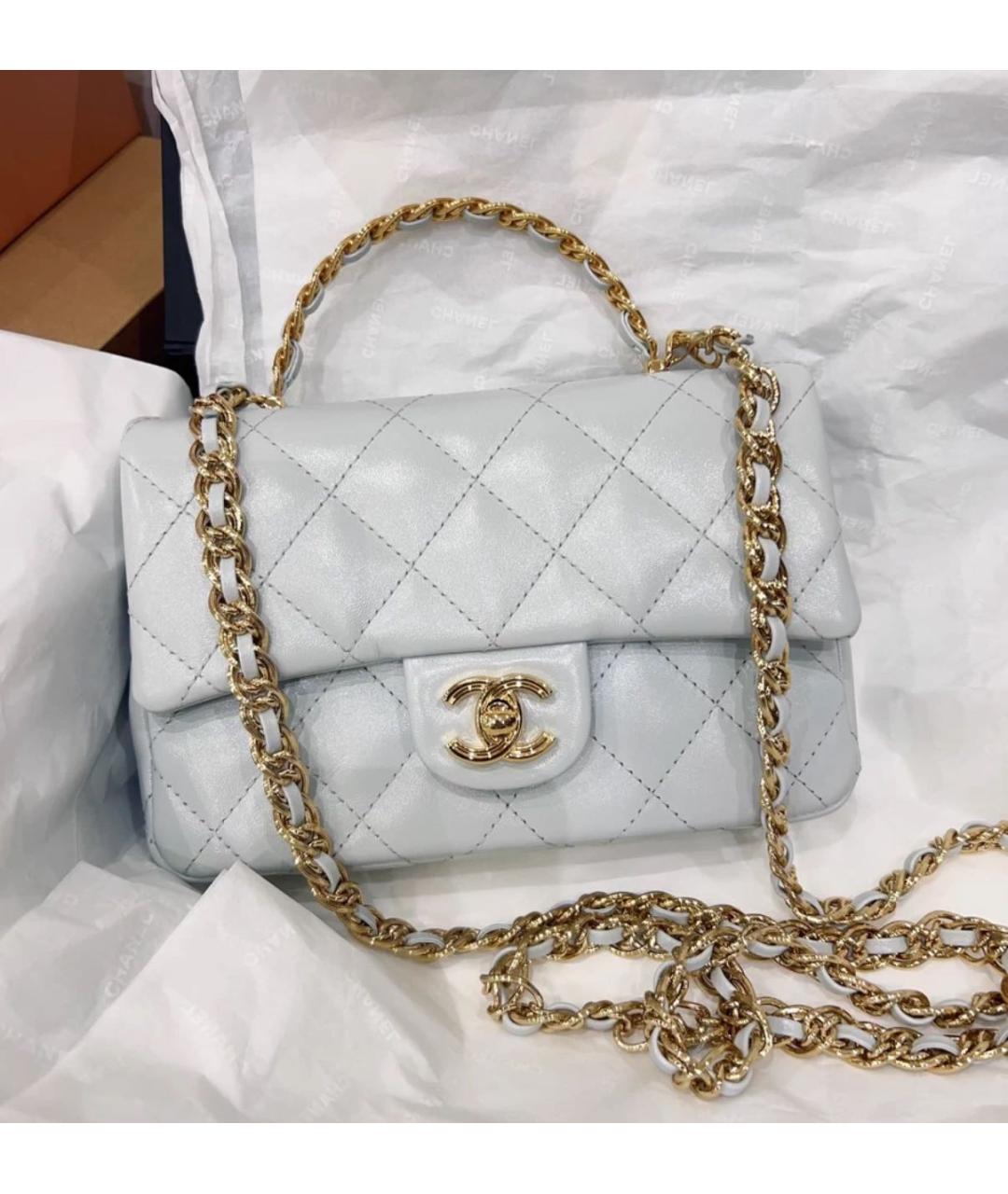 CHANEL Белая кожаная сумка через плечо, фото 2