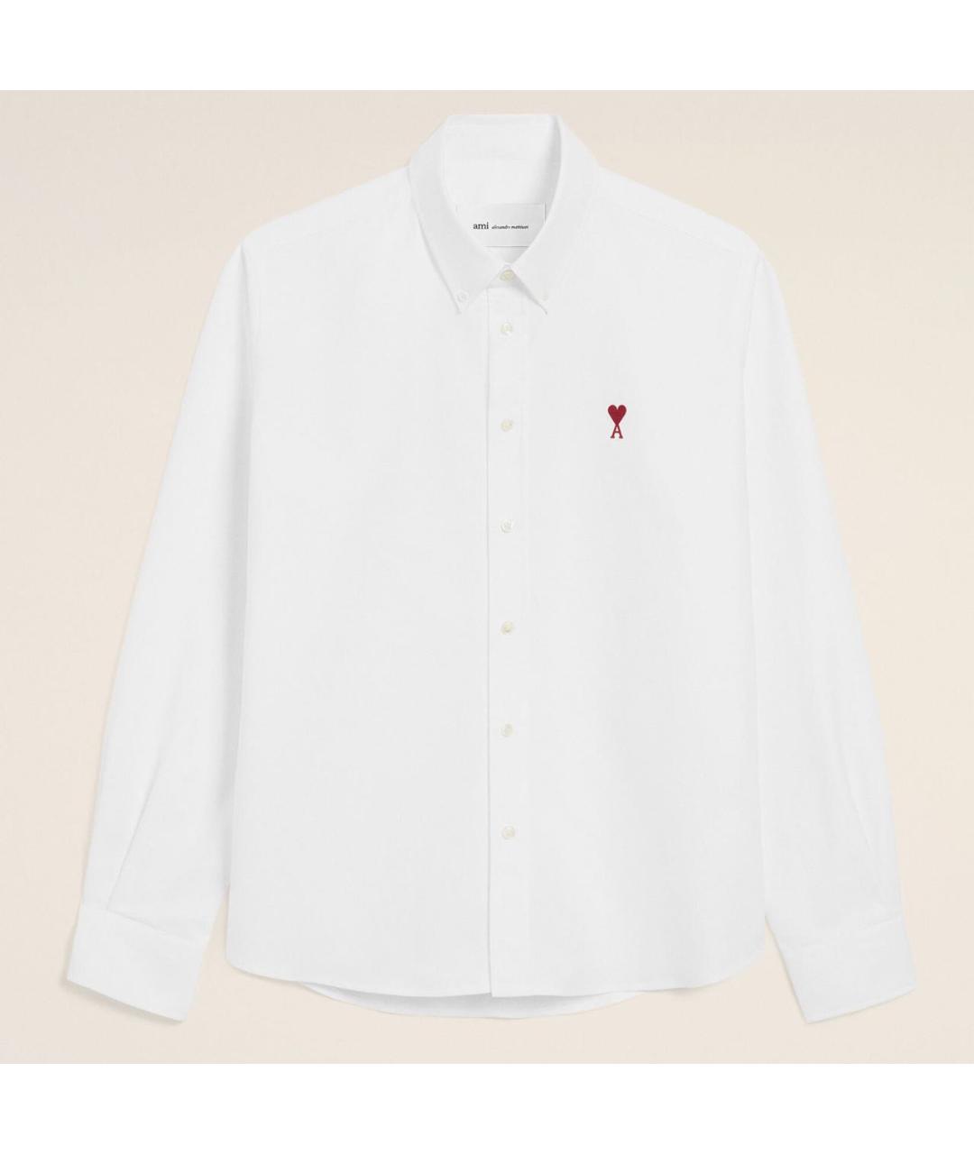 Ami Paris Белая хлопковая кэжуал рубашка, фото 3