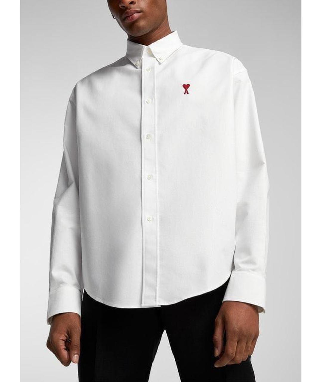 Ami Paris Белая хлопковая кэжуал рубашка, фото 2