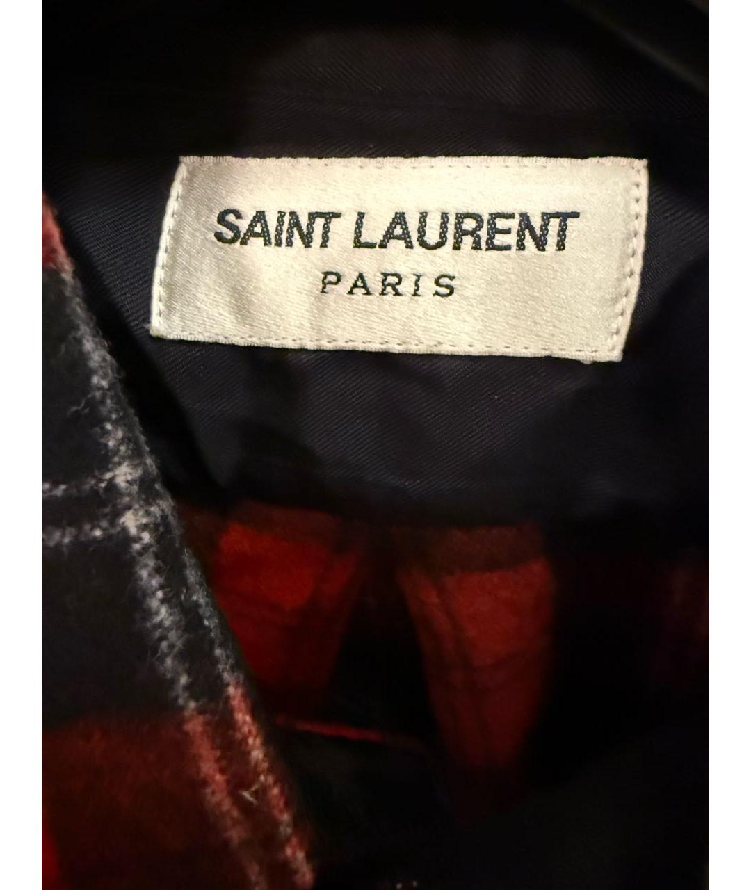 SAINT LAURENT Красная шерстяная рубашка, фото 3